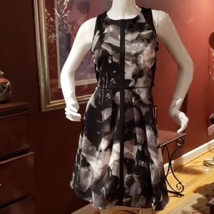 Mossimo Black And Beige Fit And Flare Dress Size S